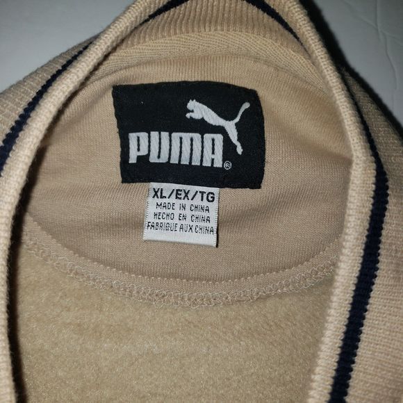 Vintage 2001 PUMA Tan SUPER BOWL XXV Sweatshirt Mens Size XL - Picture 4 of 7